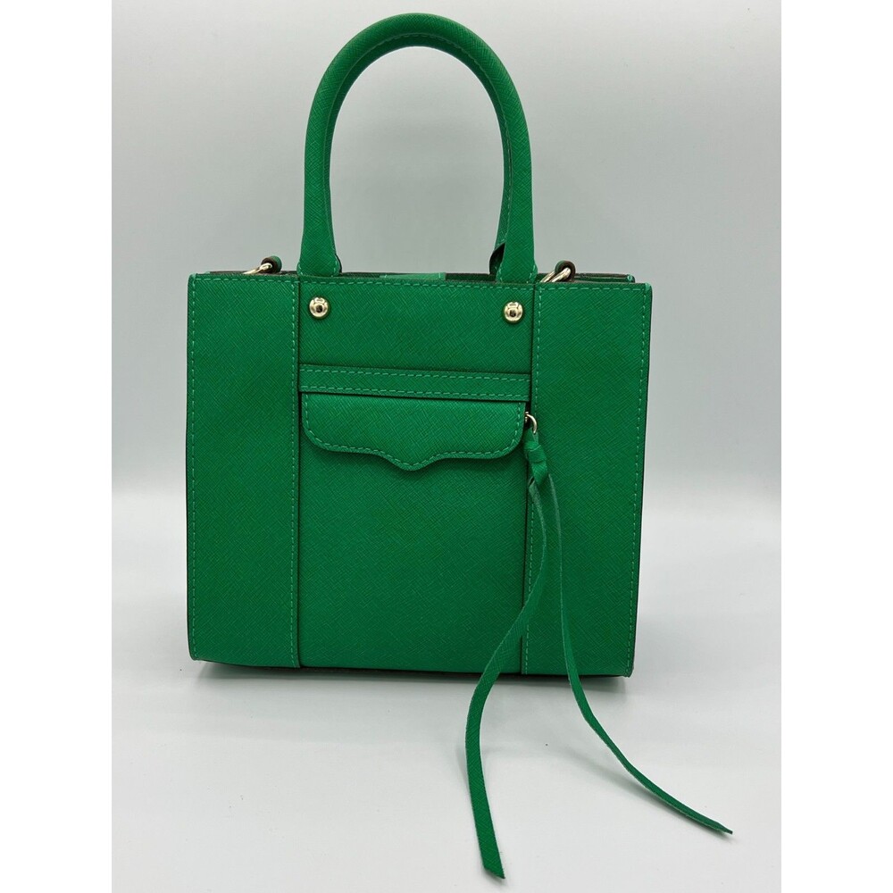 REBECCA MINKOFF Mini MAB Green Shoulder Bag Crossbody Leather Tote - Picture 3 of 14